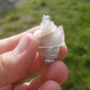Silver wrapped crystal